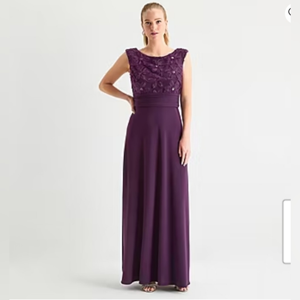 Brianna Milay Applique Embroidered Evening Gown
